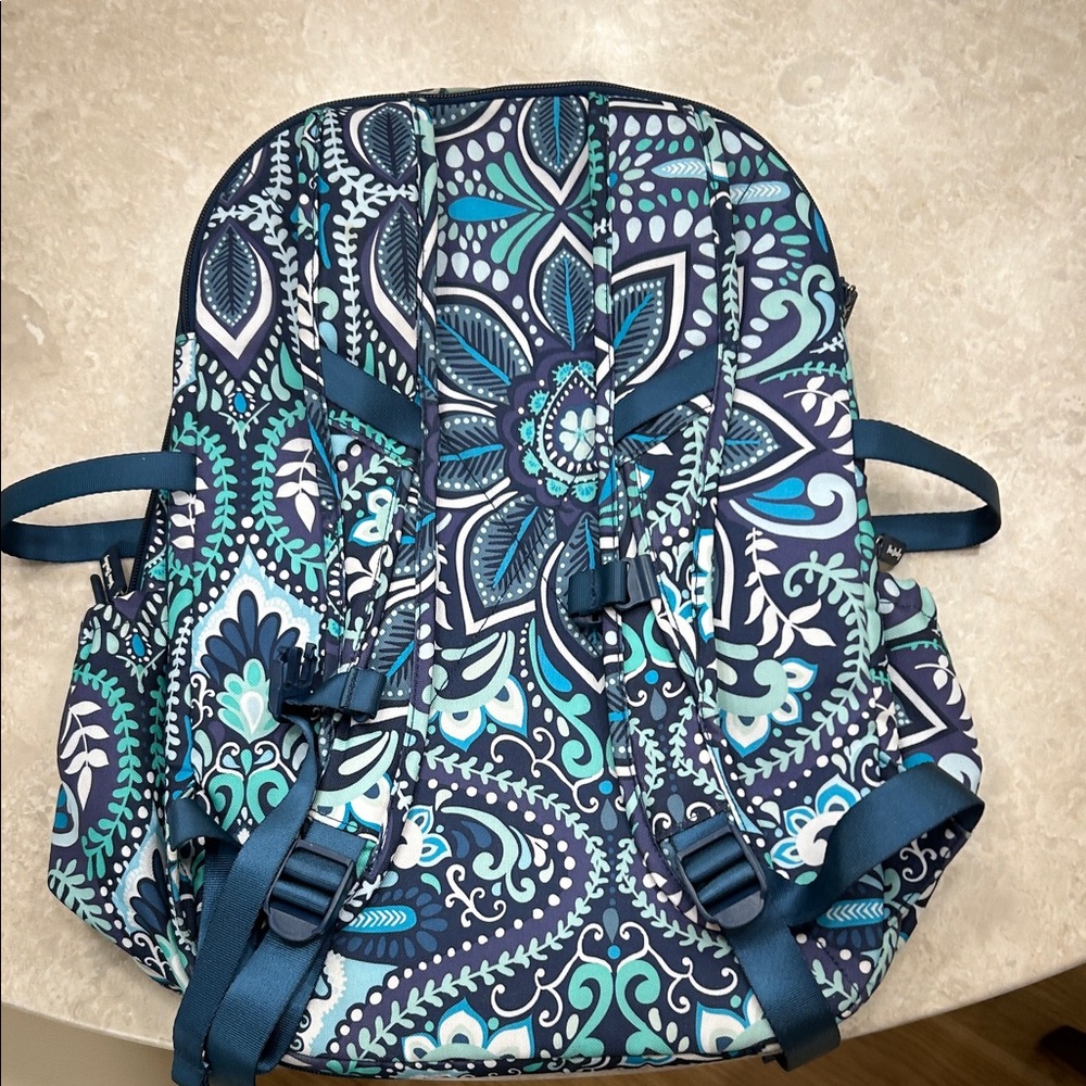 Vera Bradley Paisley Backpack in Blue and Teal - Picture 3 of 8